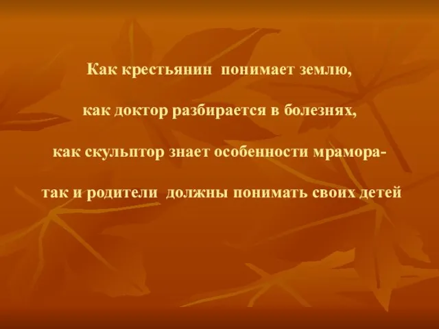 Как крестьянин понимает землю, как доктор разбирается в болезнях, как скульптор знает