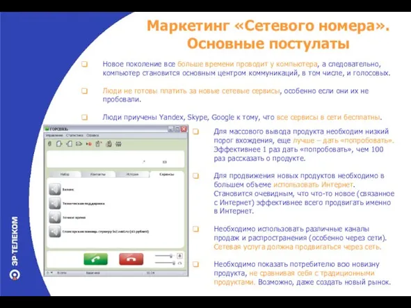 Маркетинг «Сетевого номера». Основные постулаты Новое поколение все больше времени проводит у