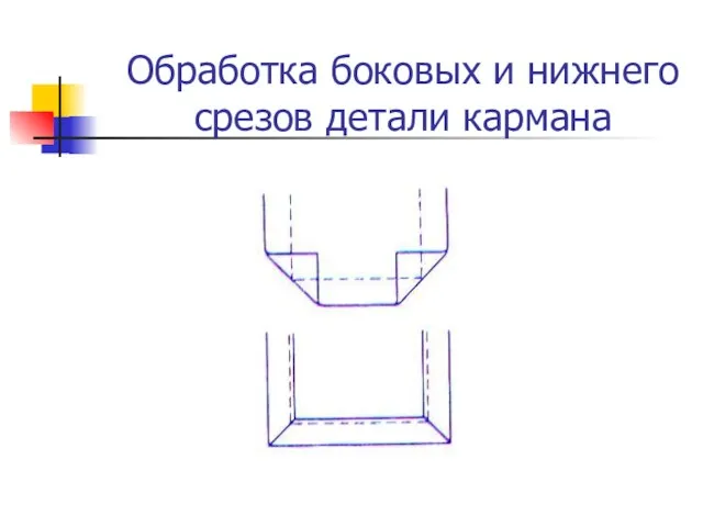 Обработка боковых и нижнего срезов детали кармана