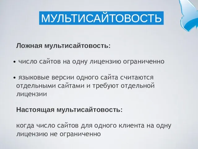 Ложная мультисайтовость: число сайтов на одну лицензию ограниченно языковые версии одного сайта