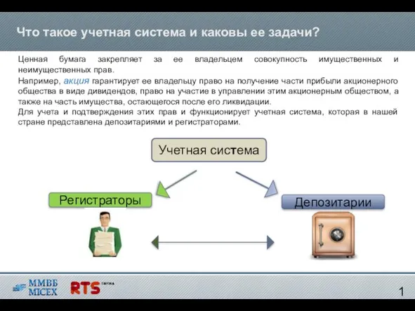 Что такое учетная система и каковы ее задачи? Ценная бумага закрепляет за