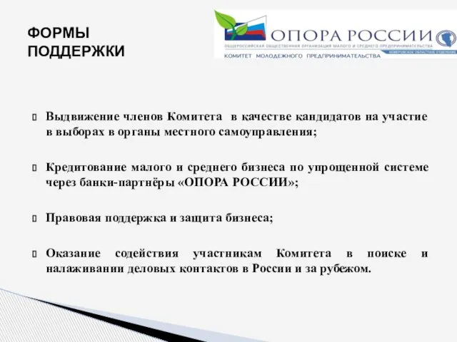 Выдвижение членов Комитета в качестве кандидатов на участие в выборах в органы