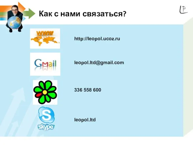 Как с нами связаться? http://leopol.ucoz.ru leopol.ltd@gmail.com 336 558 600 leopol.ltd