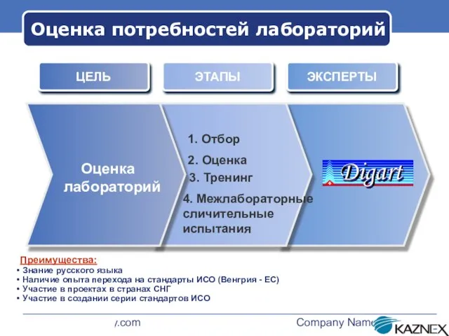 www.themegallery.com Company Name Оценка потребностей лабораторий Оценка лабораторий 4. Межлабораторные сличительные испытания