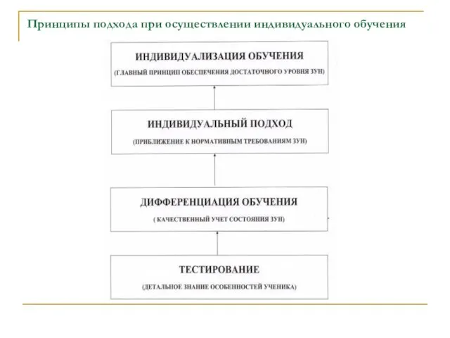 Принципы подхода при осуществлении индивидуального обучения