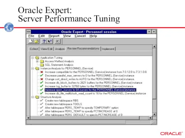 Oracle Expert: Server Performance Tuning