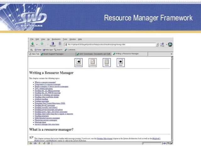 Resource Manager Framework