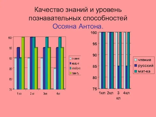 Качество знаний и уровень познавательных способностей Осояна Антона.