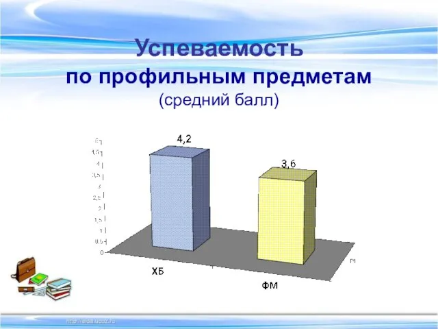 Успеваемость по профильным предметам (средний балл)