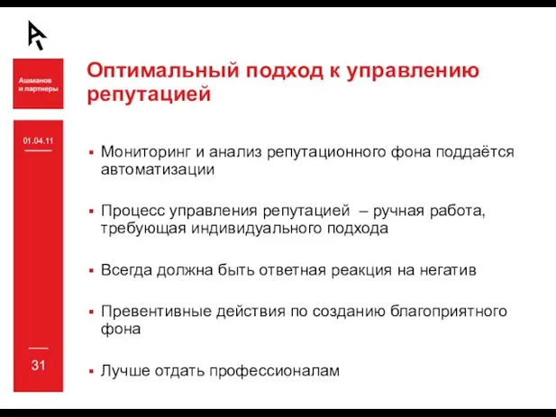 Оптимальный подход к управлению репутацией Мониторинг и анализ репутационного фона поддаётся автоматизации