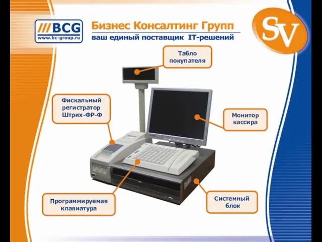 Монитор кассира Монитор кассира Программируемая клавиатура Фискальный регистратор Штрих-ФР-Ф Системный блок Табло покупателя
