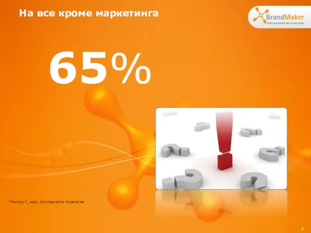 65% На все кроме маркетинга *Harvey F., 2002. Emmperative Imperative