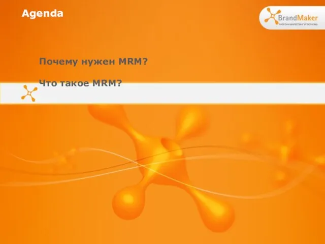 Agenda Почему нужен MRM? Что такое MRM?