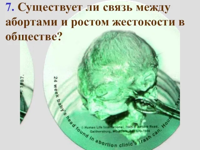 7. Существует ли связь между абортами и ростом жестокости в обществе?