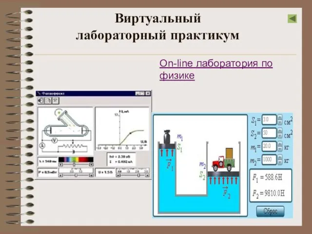 Виртуальный лабораторный практикум On-line лаборатория по физике