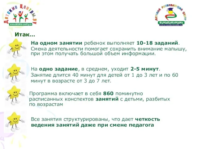 Итак… На одном занятии ребенок выполняет 10-18 заданий. Смена деятельности помогает сохранить