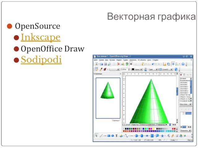 Векторная графика OpenSource Inkscape OpenOffice Draw Sodipodi