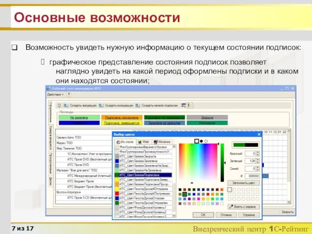 Можно открыть последний документ, изменивший состояние подписки Основные возможности Возможность увидеть нужную