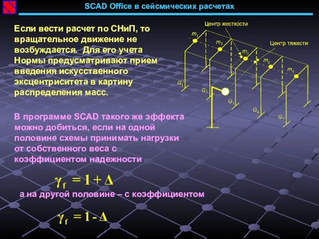 SCAD Office в сейсмических расчетах Если вести расчет по СНиП, то вращательное