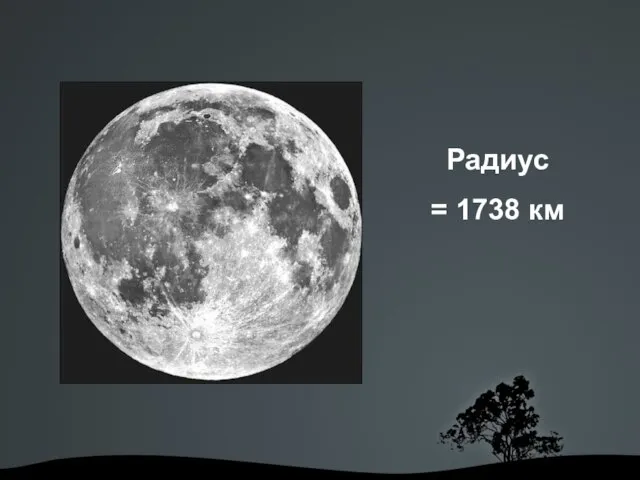 Радиус = 1738 км