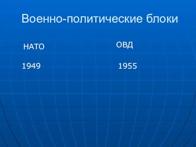 Военно-политические блоки НАТО ОВД 1949 1955