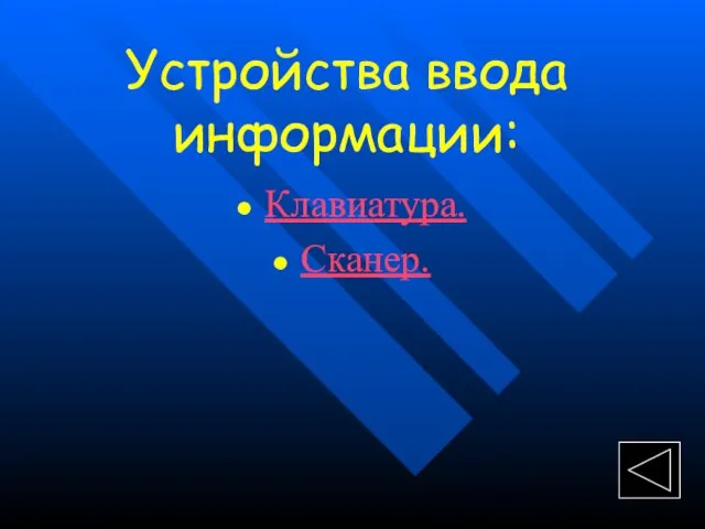 Устройства ввода информации: Клавиатура. Сканер.