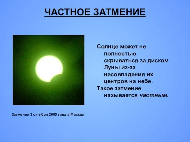 Солнце может не полностью скрываться за диском Луны из-за несовпадения их центров