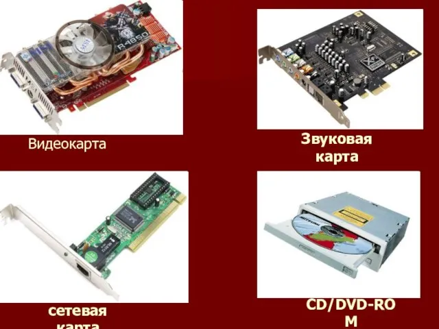 Видеокарта CD/DVD-ROM сетевая карта Звуковая карта