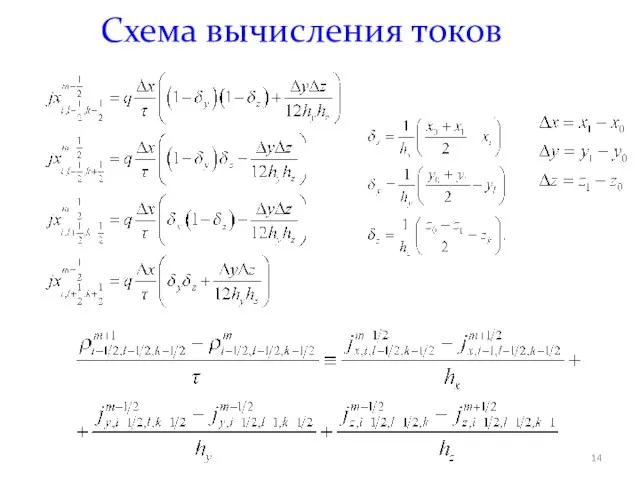 Схема вычисления токов