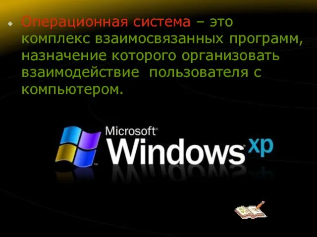 Операционная система – это комплекс взаимосвязанных программ, назначение которого организовать взаимодействие пользователя с компьютером.