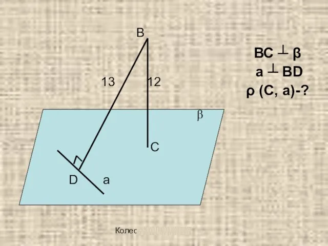 Колесова Ж. В. В 13 12 β C D а ВС ┴