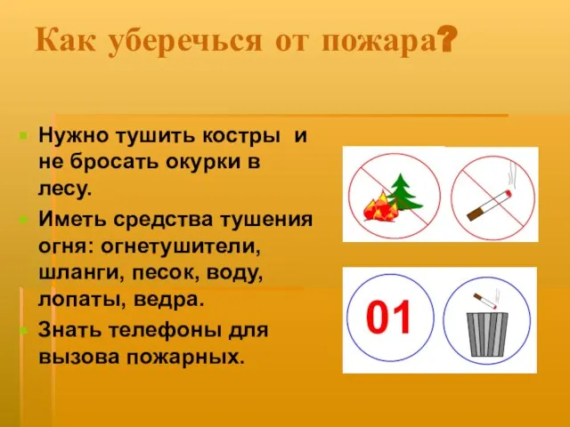 Как уберечься от пожара? Нужно тушить костры и не бросать окурки в