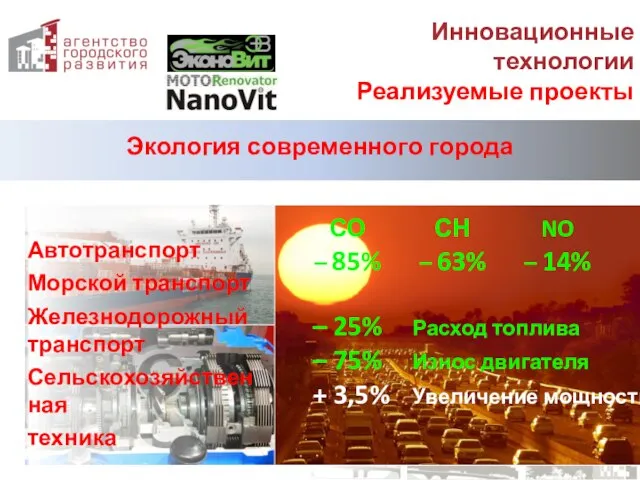 – 25% Расход топлива – 75% Износ двигателя + 3,5% Увеличение мощности