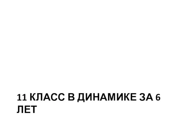 11 КЛАСС В ДИНАМИКЕ ЗА 6 ЛЕТ