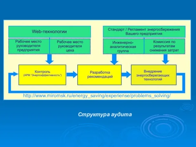 Структура аудита http://www.miromsk.ru/energy_saving/experiense/problems_solving/