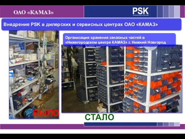 Внедрение PSK в дилерских и сервисных центрах ОАО «КАМАЗ» ОАО «КАМАЗ» БЫЛО