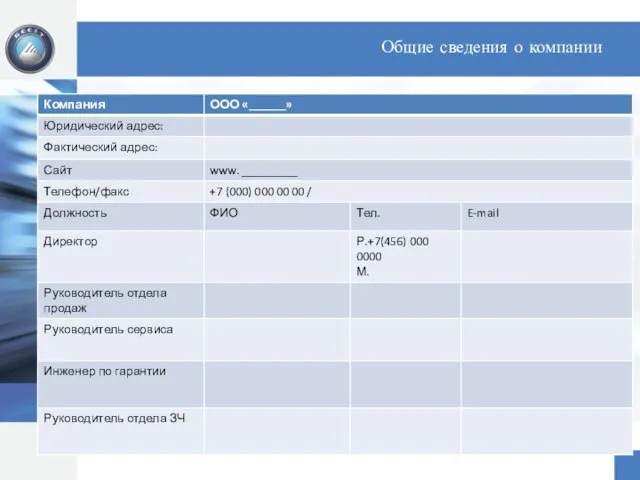 Общие сведения о компании