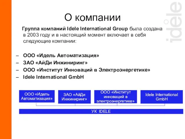 Группа компаний Idele International Group была создана в 2003 году и в