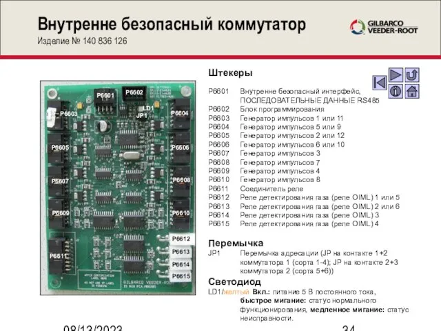 08/13/2023 Внутренне безопасный коммутатор Изделие № 140 836 126 Штекеры P6601 Внутренне