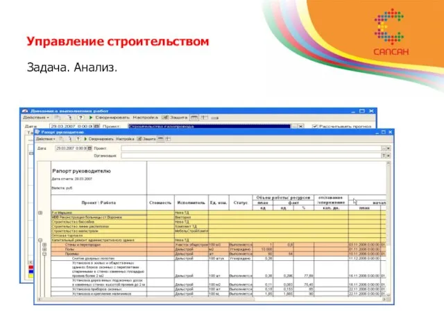 Управление строительством Задача. Анализ.