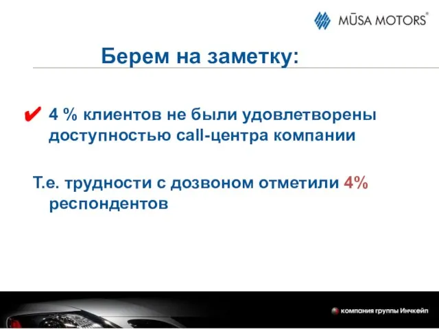 Берем на заметку: 4 % клиентов не были удовлетворены доступностью call-центра компании