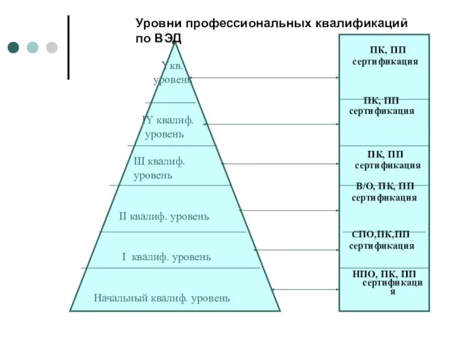 Уровни профессиональных квалификаций по ВЭД ПК, ПП сертификация ПК, ПП сертификация ПК,