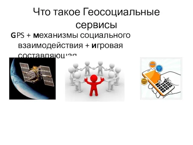 Что такое Геосоциальные сервисы GPS + механизмы социального взаимодействия + игровая составляющая