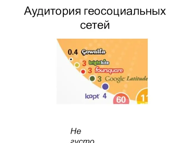 Аудитория геосоциальных сетей Не густо…