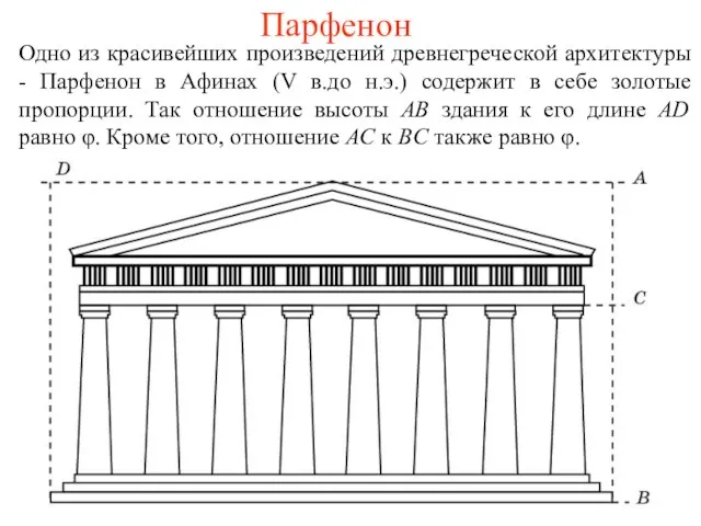 Парфенон Одно из красивейших произведений древнегреческой архитектуры - Парфенон в Афинах (V