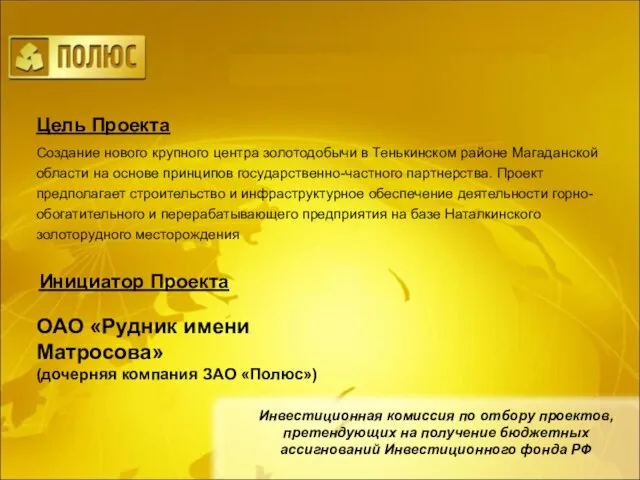 Инвестиционная комиссия по отбору проектов, претендующих на получение бюджетных ассигнований Инвестиционного фонда