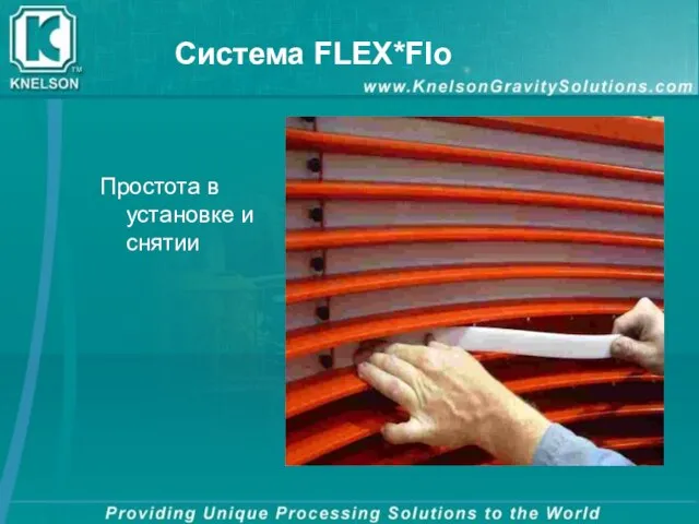 Простота в установке и снятии Система FLEX*Flo