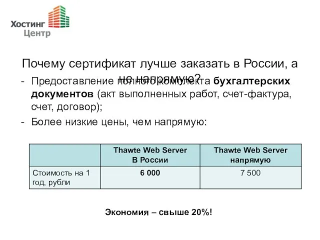 Почему сертификат лучше заказать в России, а не напрямую? Предоставление полного комплекта