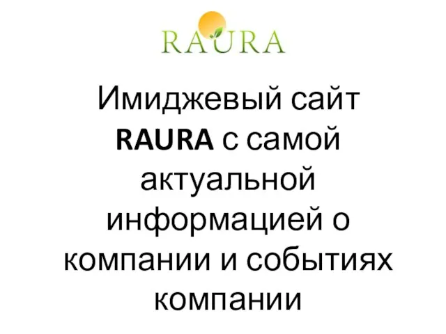 Имиджевый сайт RAURA с самой актуальной информацией о компании и событиях компании