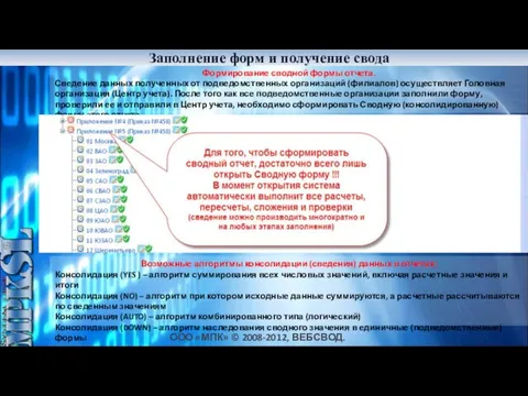 ООО «МПК» © 2008-2012, ВЕБСВОД.РФ Заполнение форм и получение свода Дешевле Формирование